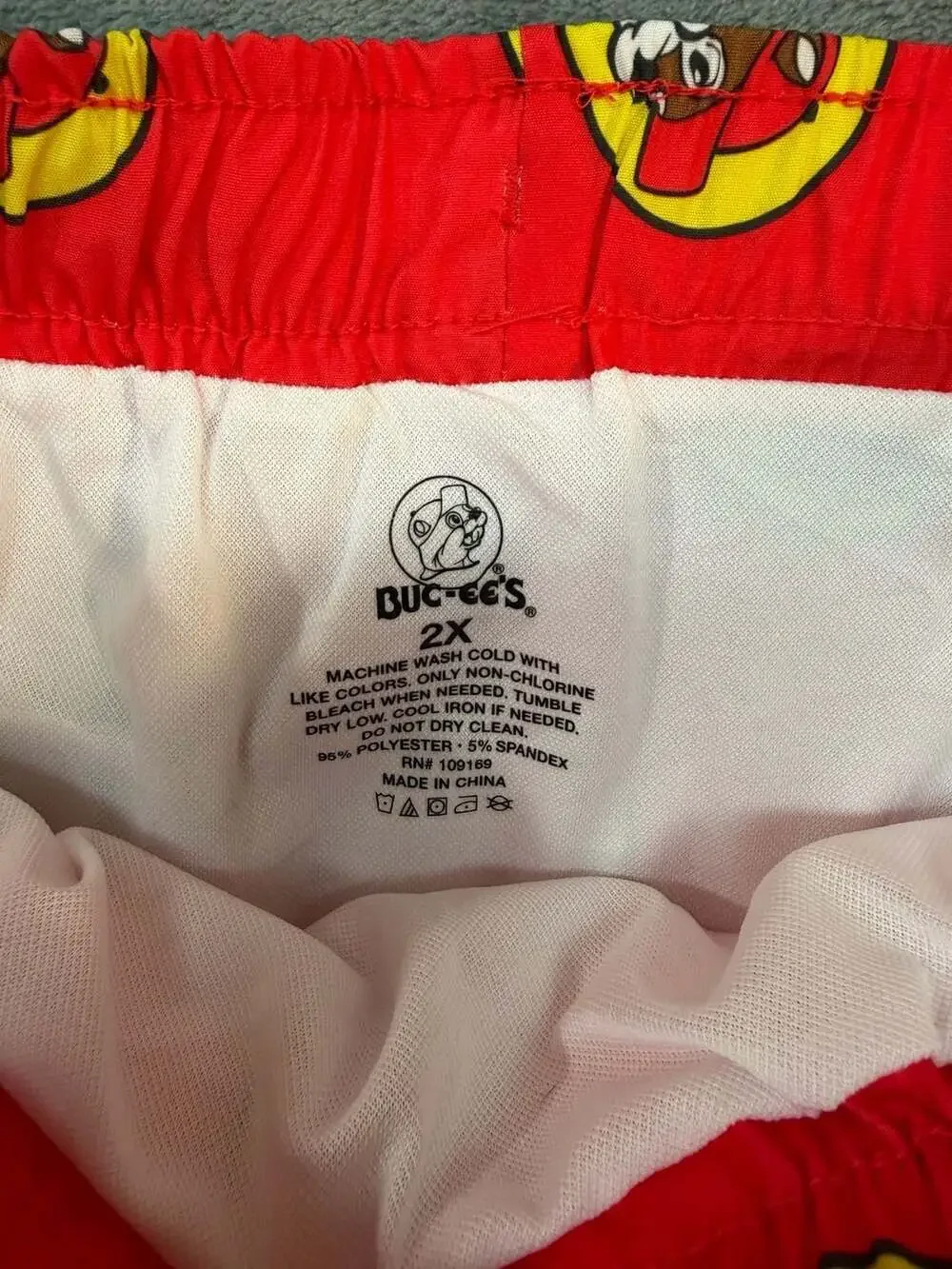 Buc-ee's Red Mania Beaver Logo Swim Shorts 2XL